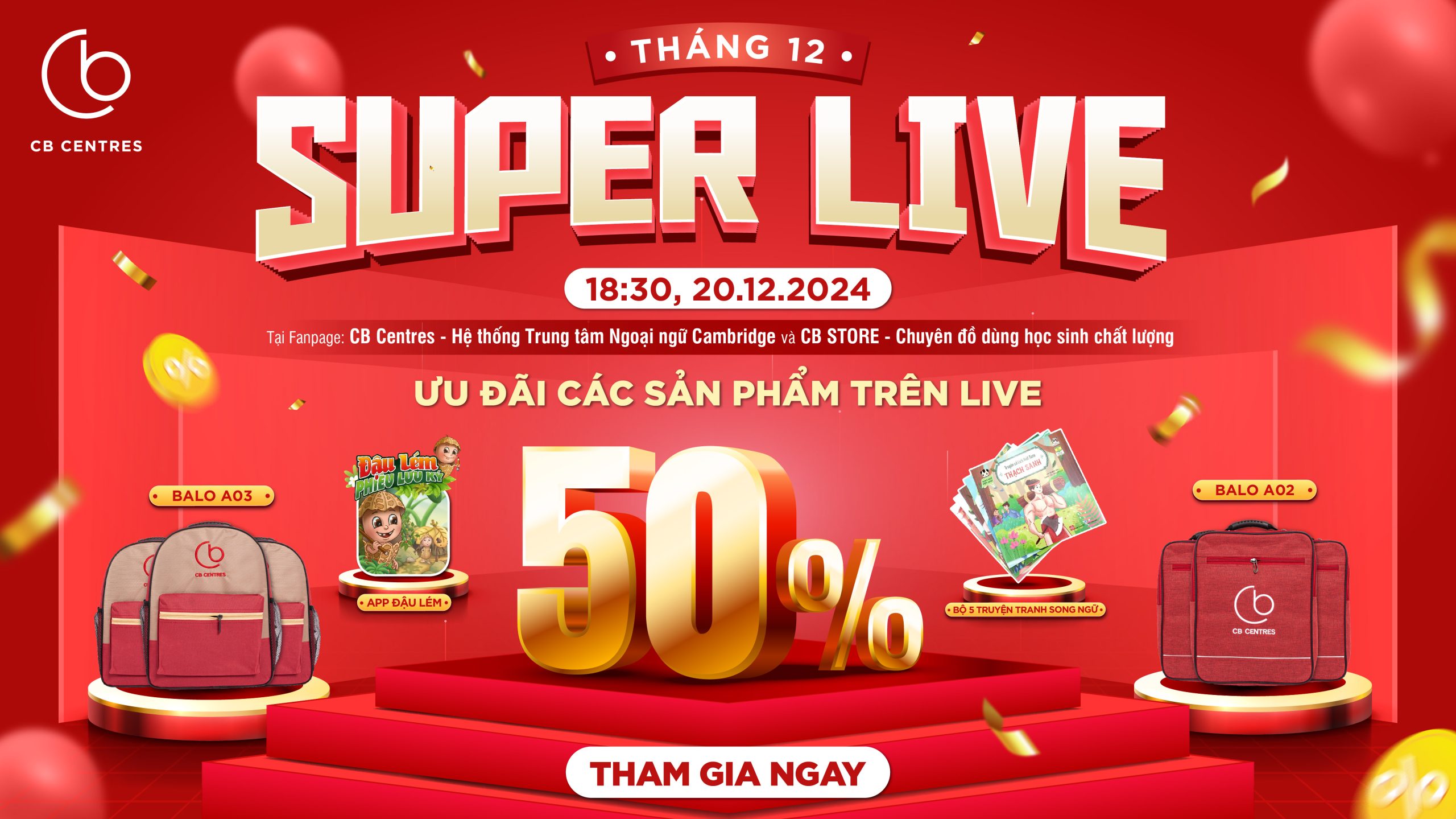 CHƯƠNG TRÌNH “SUPER LIVE 20/12”: ƯU ĐÃI ĐẾN 50% CÁC SẢN PHẨM HOT